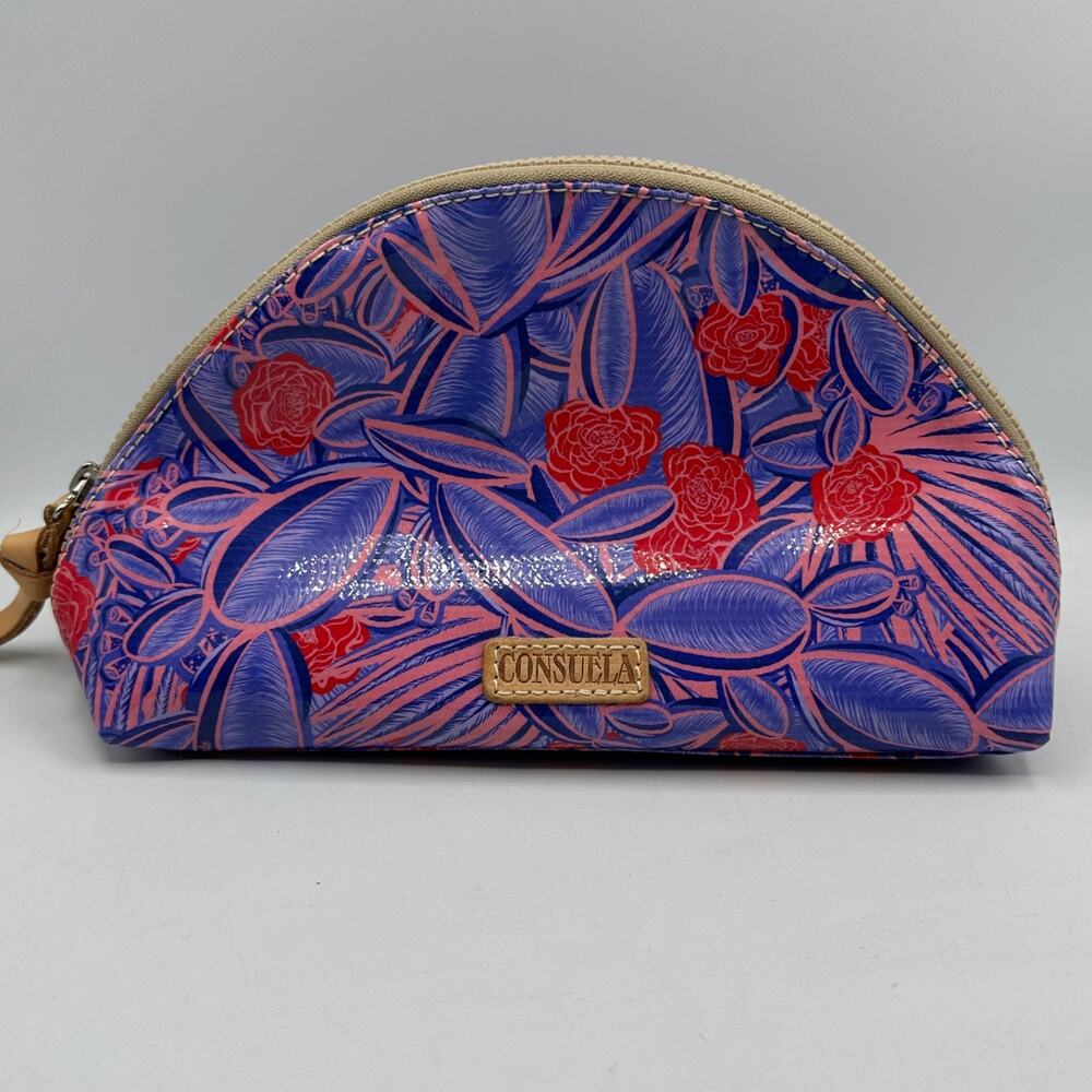 Consuela Loretta Dome Large Cosmetic Bag 9 ¾" (W) x 6'" (H) x 3"(D) Pink Blue